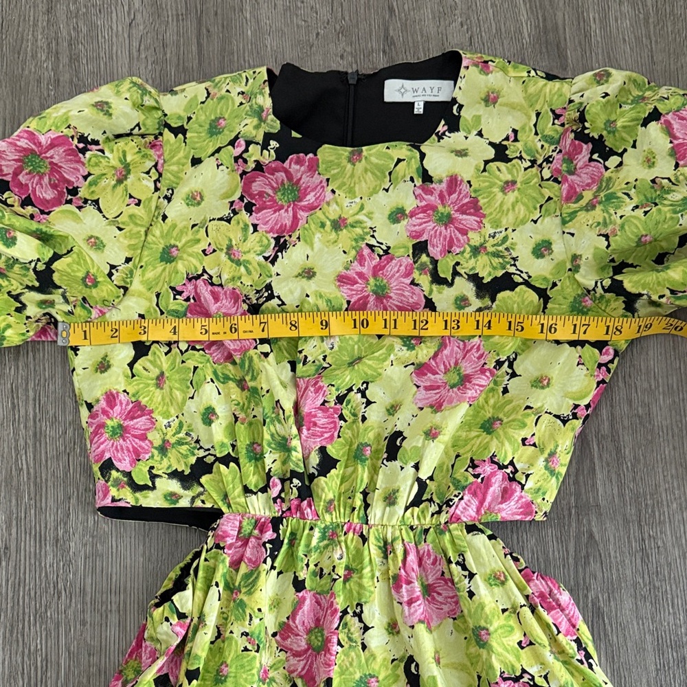 Wayf Vibrant Floral Maxi Dress in Green and Pink - Picture 5 of 8